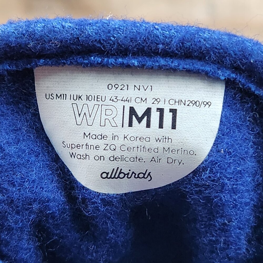 Allbirds WR Wool Runners x Sam's Club Men's 11 Blue Casual Classic Sneaker Shoes - Picture 9 of 9